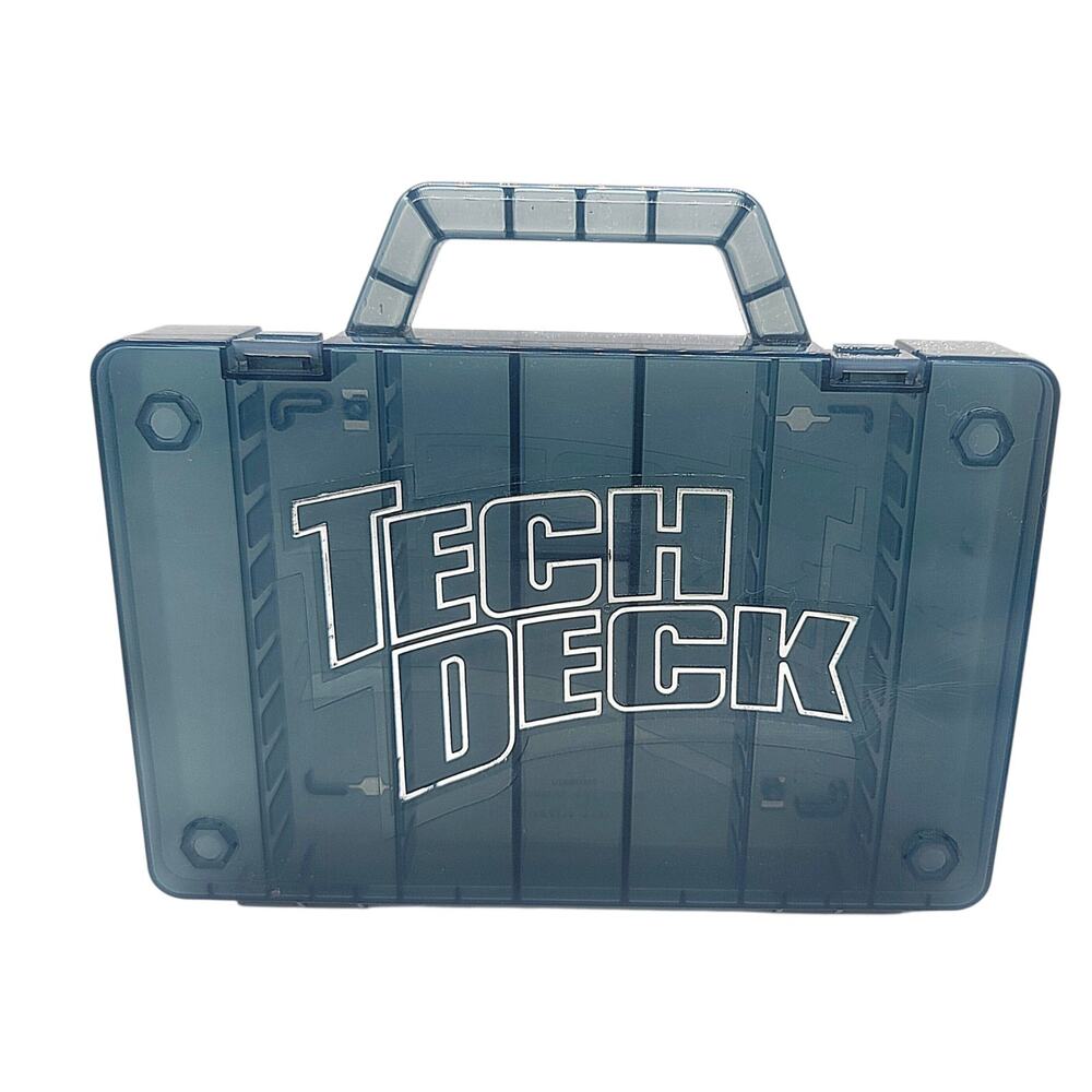 Tech Deck 2010 Spinmaster Blue Gray Case Fingerboard Skateboard Holds 20 Boards